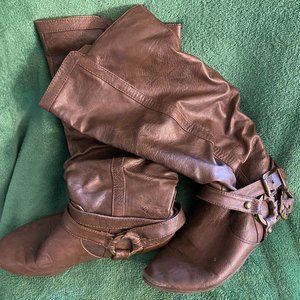 brown leather type boots